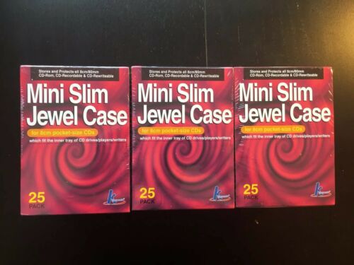 3 Packs Of 25 KHypermedia Mini Slim Jewel Cases For 8cm Pocket-Size Mini CDs