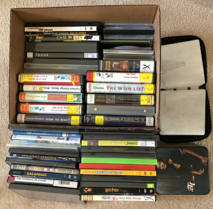 Large mixed lot of 61 CD DVD Blu-Ray Blank standard Slim Cases Holder Jewel Case
