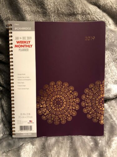 Cambridge 2019 Weekly & Monthly Planner / Appointment Book, 8-1/2