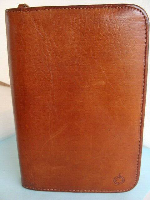 Pocket Size | Brown LEATHER Deluxe FRANKLIN COVEY ZIP ~Notepad Planner Organizer