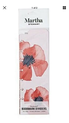New Martha Stewart Discbound Bookmark Dividers 5 Pack - Persimmon reds and pinks