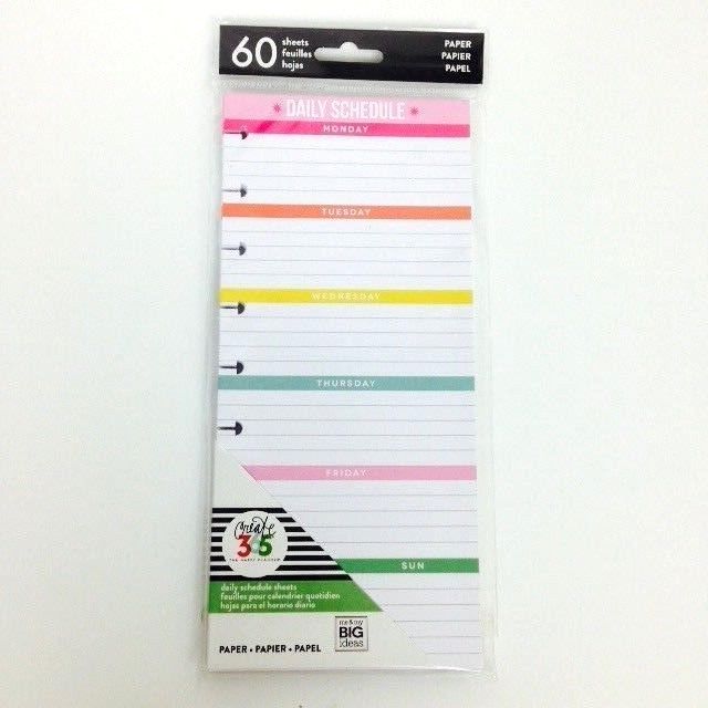 Happy Planner Daily Schedule Half Sheets Create 365 The Classic