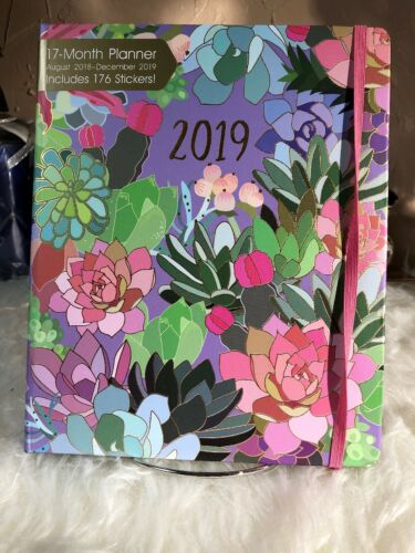 2019 Succulent Paradise PLANNER Hidden Spiral Agenda 17 Months - Flowers, Colors