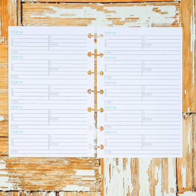 Address Book Pages Planner Inserts Disc Bound F Use W/ Happy Planner Mini Size