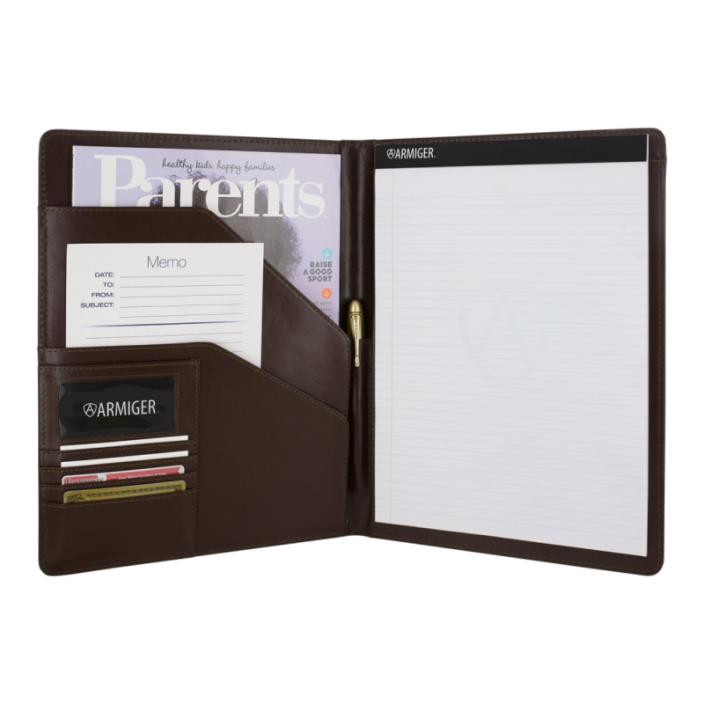 Armiger Executive Bonded Leather Professional Pad folio with Letter Size Notepad