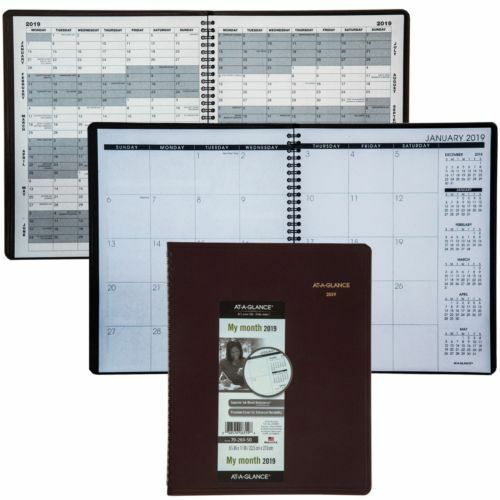At-A-Glance 70-260-05 Black Monthly Planner Jan 2019 - Mar 2020 New