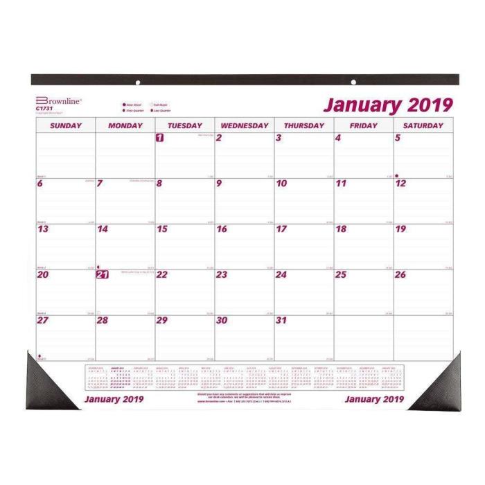Rediform Desk Pad/Wall Calendar 2019