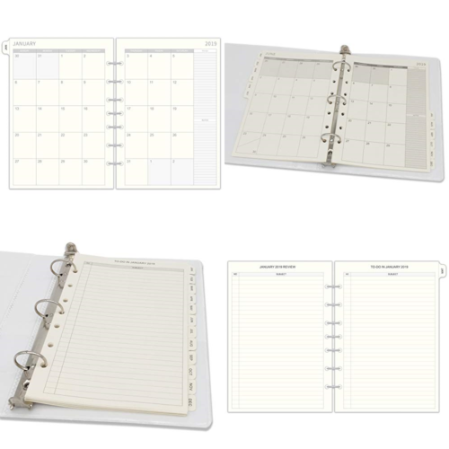 2019 Monthly Planner Refill Two Page Per Month January December 5.7“X8.3