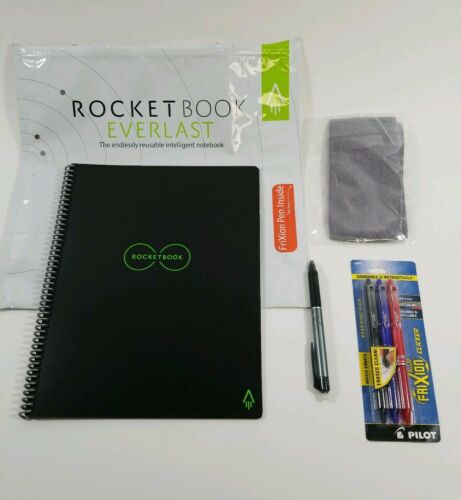 Rocketbook Everlast Smart Notebook with Frixion Pen and 3 new Frixion pen pack
