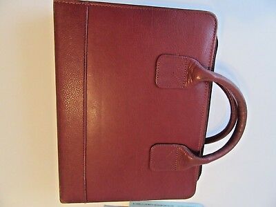 Franklin Covey Quest Burgundy Leather 7 Ring Planner/Binder With Handles