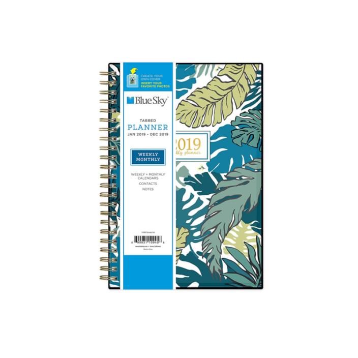 Blue Sky 2019 Weekly & Monthly Planner, Flexible Cover, Twin-Wire Binding, 5