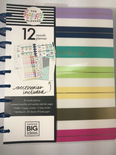 The Happy Planner me & my BIG ideas Classic Undated 12 Month Planner w Stickers