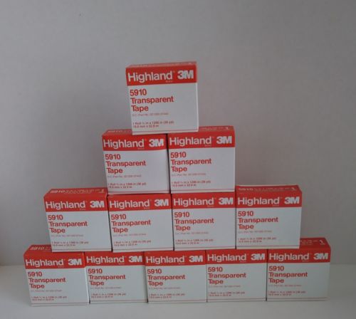 12 Rolls 3M Highland Transparent Tape 3/4