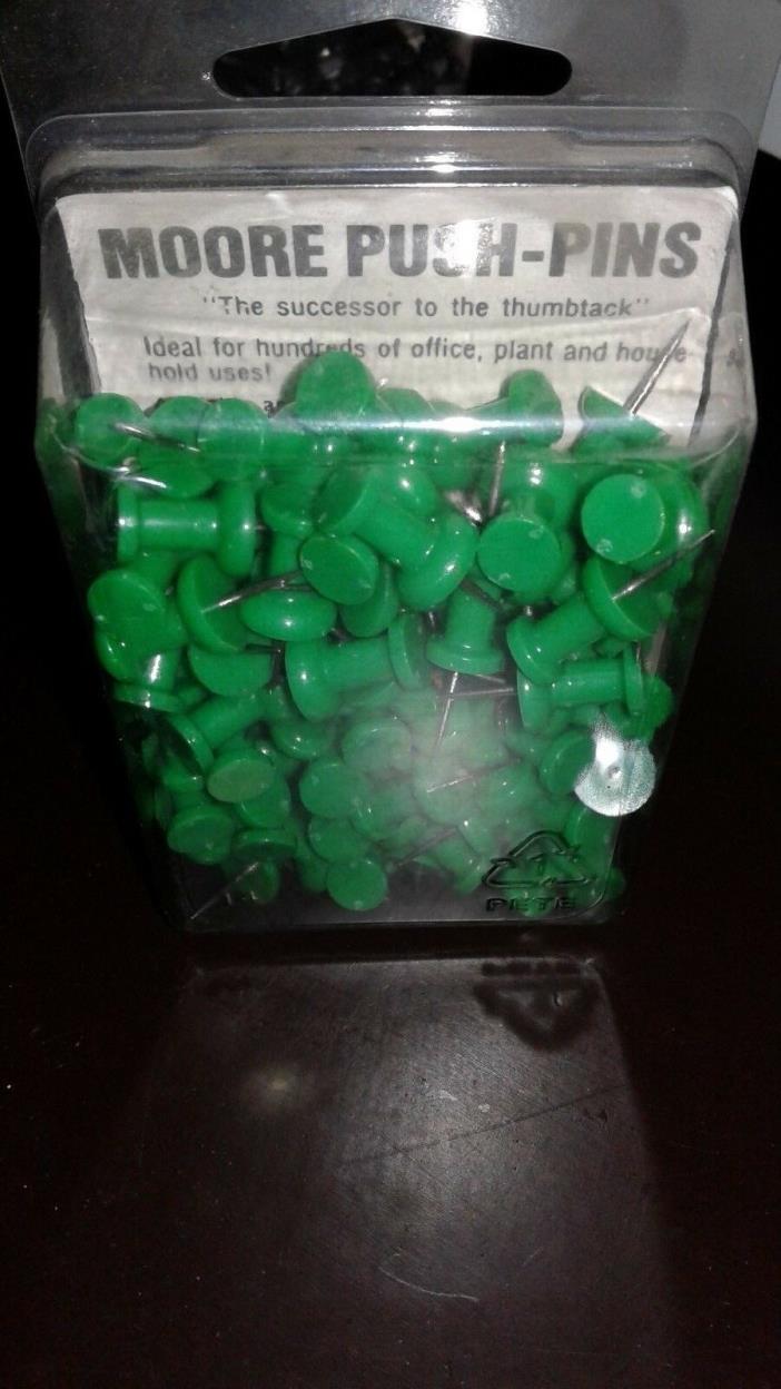 Push Pins, 3/8-Inch Point, 1/2-Inch Heads, 100/Box Green 2P-100 GN