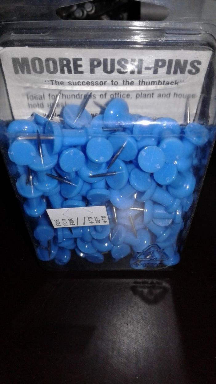 Push Pins, 3/8-Inch Point, 1/2-Inch Heads, 100/Box, Blue 2P-100