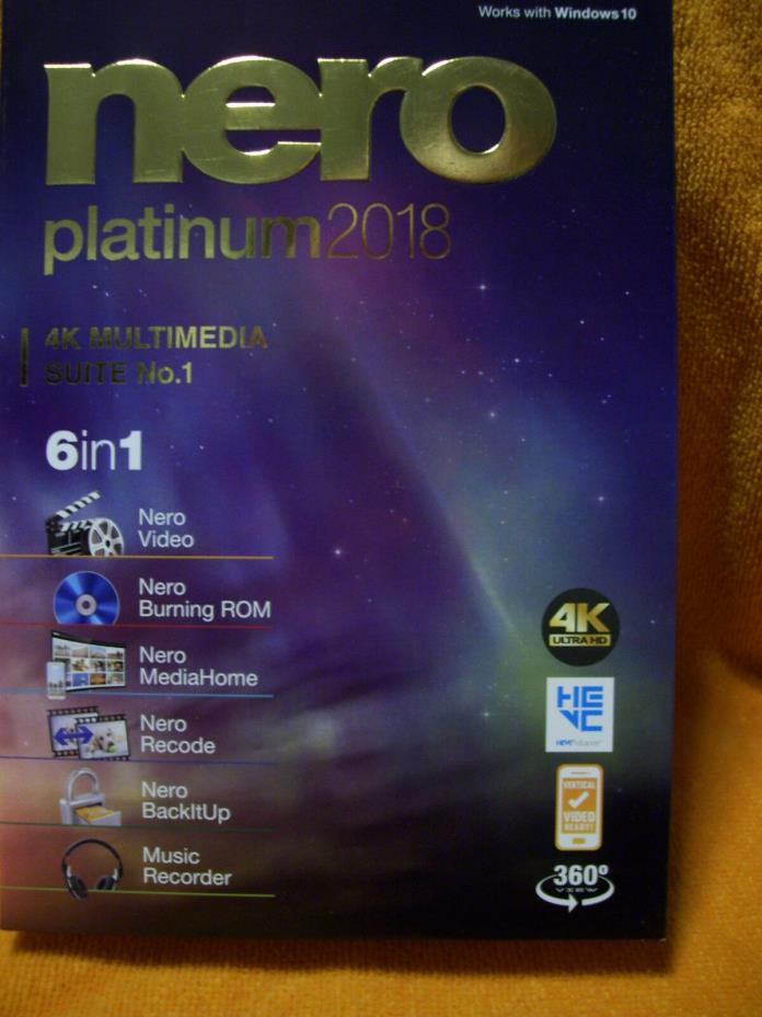 Nero Platinum 2018 [Download]  4K multimedia Suite, 6 in 1. windows