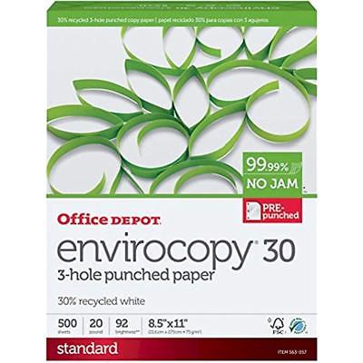 EnviroCopy 3-Hole Punched Laser Inkjet Printer Paper, 30% Recycled, 8 1/2 X 11