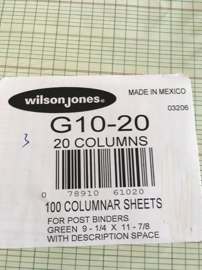 Wilson Jones Columnar Sheets 20 Columns /G10-20/ 41 sheets