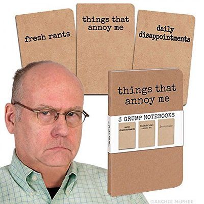 Grump Set Of Three Notebooks Journals Note Pads Things That Annoy Me