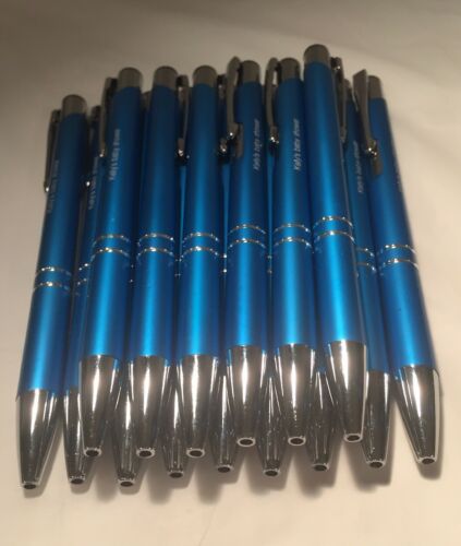 15 Count Bulk Lot Ink Pens Metal Misprint Click Pen Paragon Blue Tested Blueink