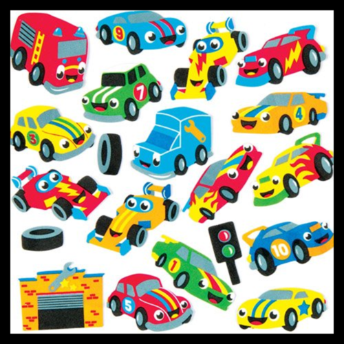 Racing Car Foam Stickers For Children To Decorate & Embellish Collage Cards Craf