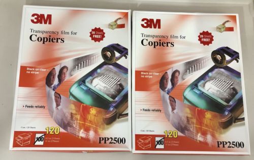 Lot of 2 3M Transparency Film Copiers PP2500 120 Sheets and 56 Sheets Opened
