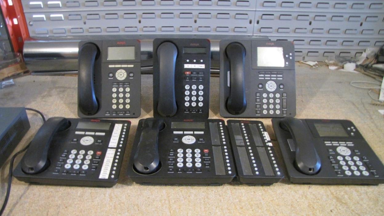 Lot of 6: AVAYA 1416, 1403, 9650, 9620   w/ Handsets