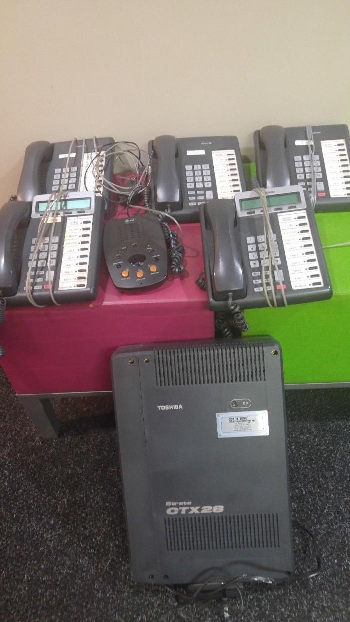 Toshiba Strata CTX28 3x8 KSU Telephone System w/listed cards Plus 5 Telephones