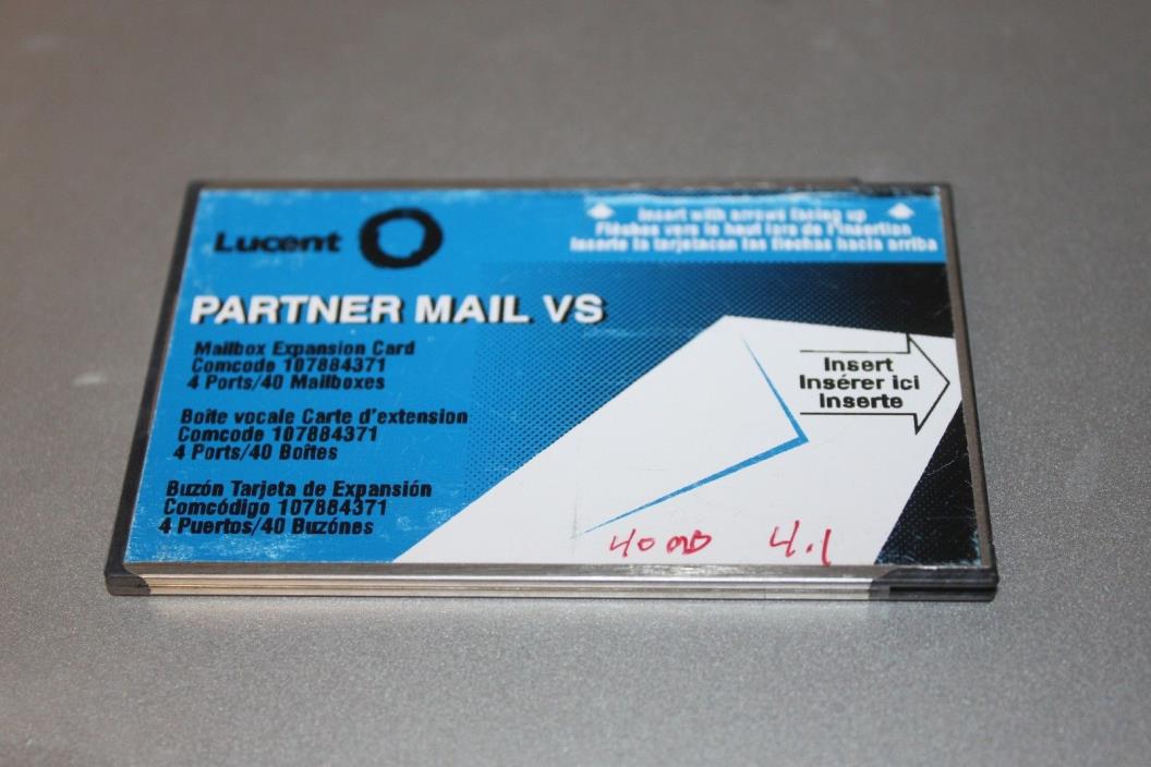 Avaya AT&T Lucent Partner Mail VS 4-Port 40-Mailbox Expansion Card 107884371