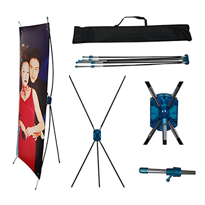 TEKTRUM 24 X 63 Inches Tripod X Banner Stand for Trade Show/Store Display