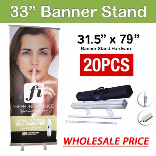 20X Retractable Roll Up Banner Stand 80x200cm(31.5