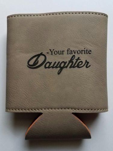 Personalized Laser Engraved Leather Beverage Holder Dad From Favorite Daughter