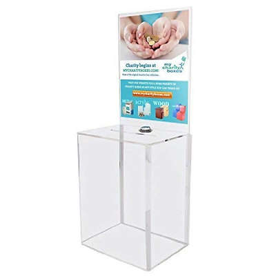 My Charity Boxes - Large Donation Box - Ballot Box - Suggestion Box - Acrylic -