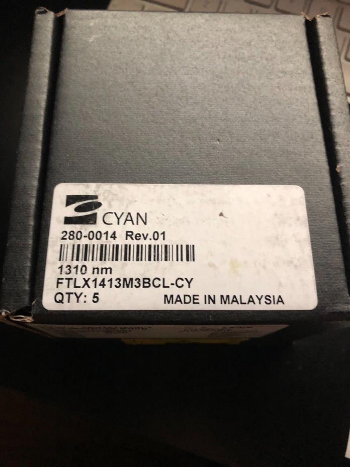 ( Lot of 5 ) Cyan 280-0014 Rev.01 (FTLX1413M3BCL-CY) NEW!!! STOCK