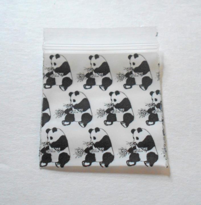 100pcs Ziplock Plastic Bags 1.5x1.5 Black & White Panda (Ziploc Poly Bag) 1515