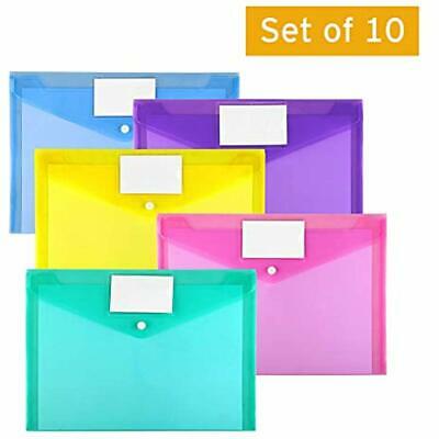 Conversion File Folders Plastic Envelopes Poly Envelopes, 10 Pack Clear Document