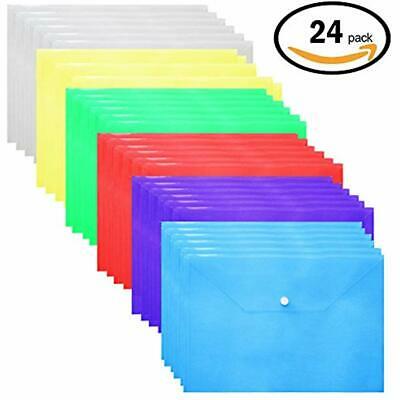 Conversion File Folders Plastic Envelopes Poly - 24 Pack With Snap Button A4 6
