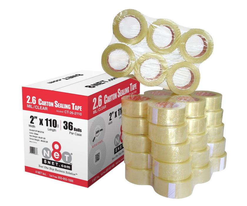 36 Rolls 2.6 mil Industrial Shipping Packing Carton Sealing Tapes 2