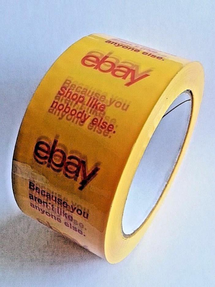 eBay Branded YELLOW Packaging Shipping Tape BOPP 1 Roll 75 Yards 2Mil Thickness