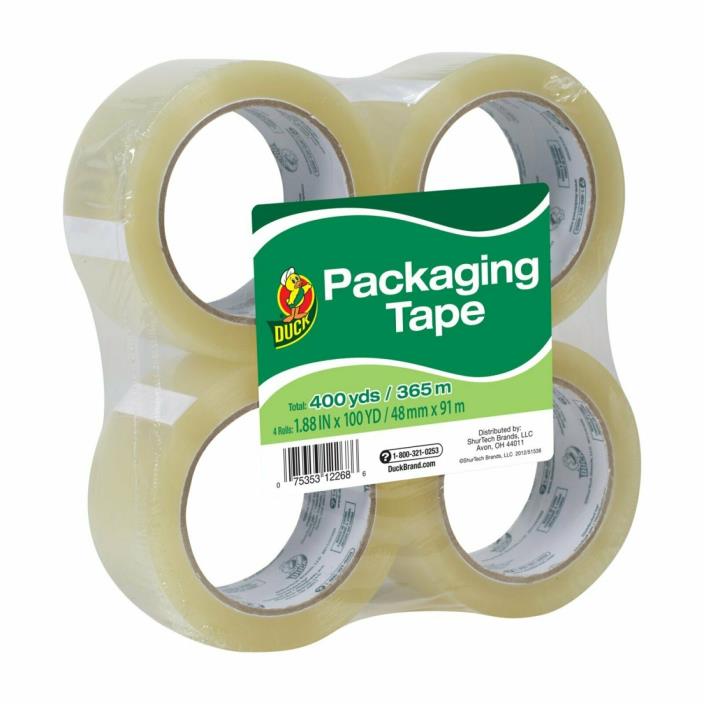 Duck Tape Brand Standard Packaging Tape Refill, 4 Rolls, 1.88 Inch x 100 Yards