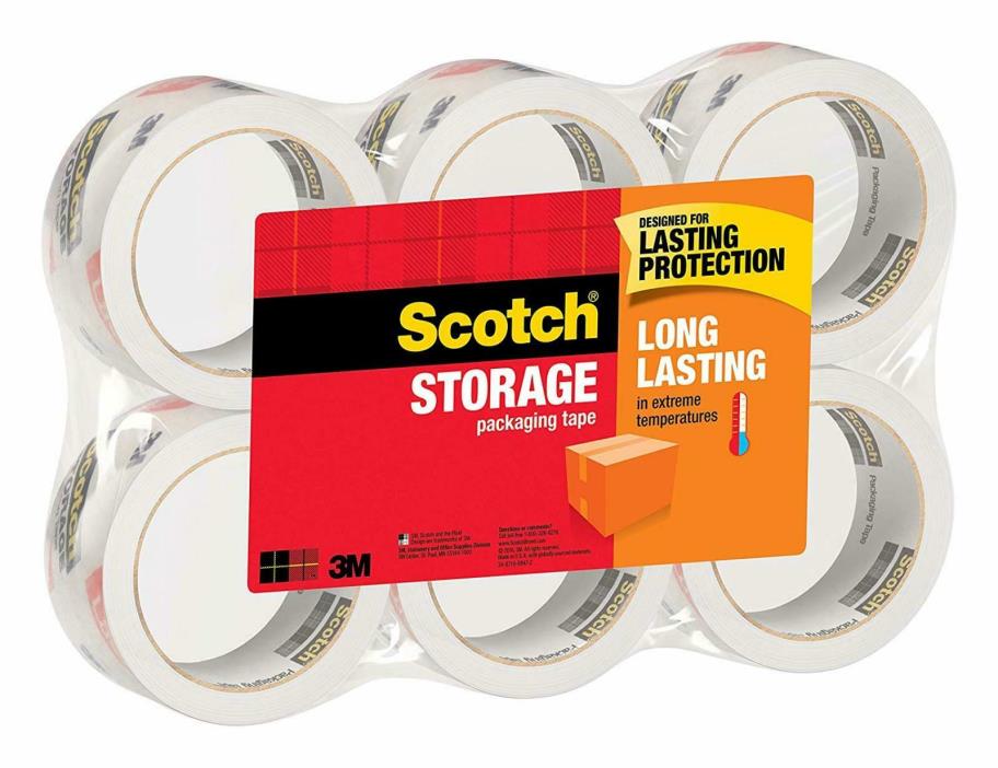Scotch 3M Storage Packing Tape 6 Rolls Heavy Duty Shipping Packaging Office NEW