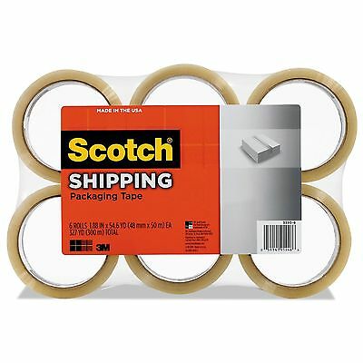 6 ROLLS Scotch 3M PACKING TAPE Sealing Shipping Clear Packaging Transparent Lot
