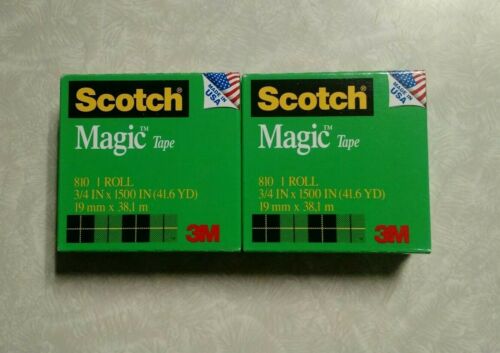 3M Scotch Magic Tape Invisible JUMBO Roll 2 PACK 810 3/4 in x 1500 in 41.6 yds