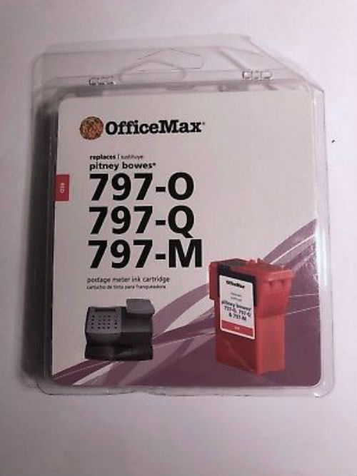 Office Max New Postage Meter Red Ink Cartridge for Pitney Bowes 797-0 797-M or Q