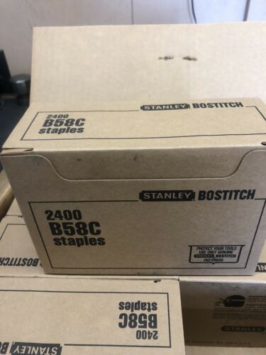 8 Boxes of Carton closing Stanley Bostitch B58C staples, C58, 19,200 Staples