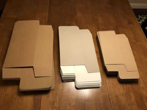 Shoe Boxes Reverse Tuck Fiberboard Carton - 3 Sizes (25) Small (25) Med (25) Lrg