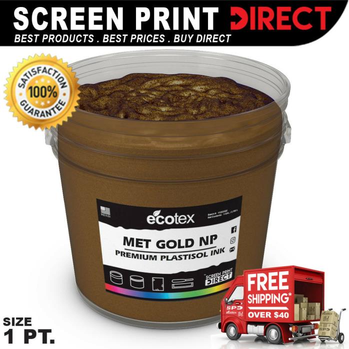 Ecotex GOLD NP - Premium Plastisol Ink for Screen Printing - 1 - PINT