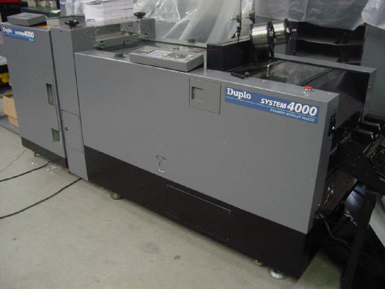 DUPLO 5000 COLLATOR BOOK PRESS, SPINE CRUSHER DUPLO 5000, & 4000 BOOKLETMAKERS