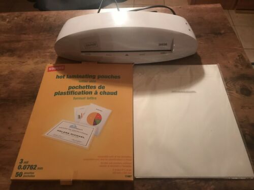 Staples Laminator Hot/Cold 26530 NEW Plus New Box Of Sheets