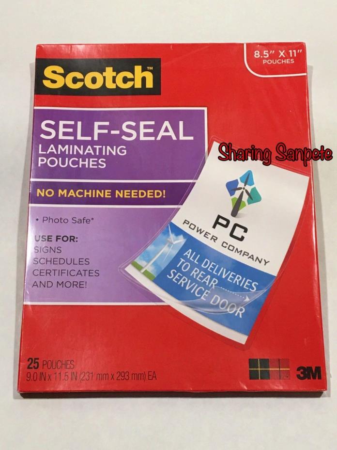3M Self-Sealing Laminating Pouches 9.5 ml 9X11.5 25 pack 8.5